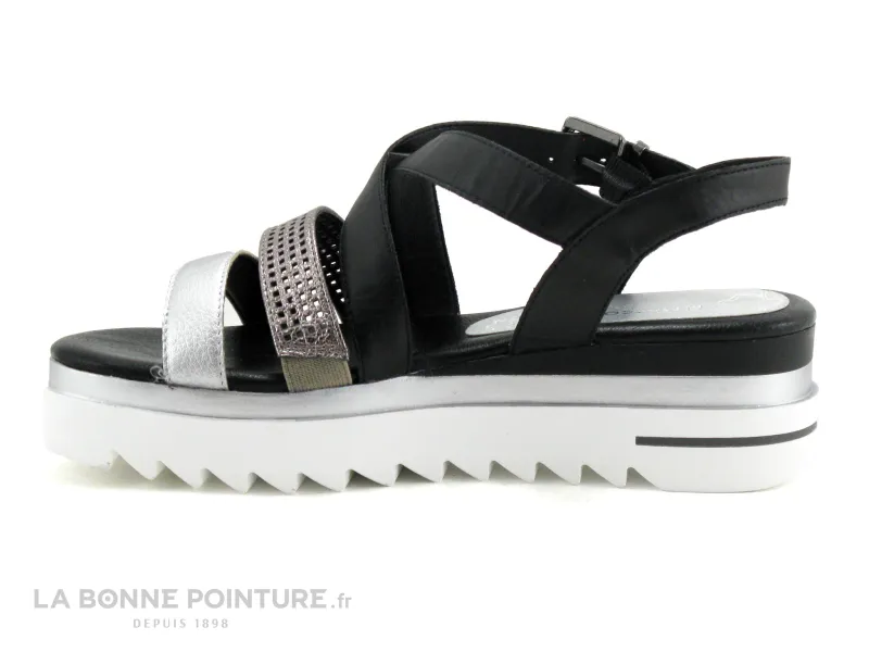 Achat chaussures Marco Tozzi Femme Sandale et Nu-pieds, vente Marco Tozzi Premio - 2-28727-22 - Noir Gris Argent - Nu-pieds comp