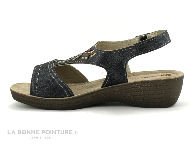 Achat chaussures Moran's Femme Sandale et Nu-pieds, vente Morans MACRAIE Noir metallise - Nu-pieds classique Femme