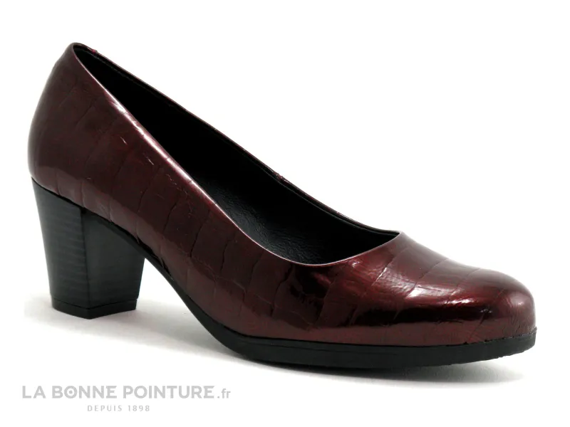 Achat chaussures Valeria's Femme Escarpin, vente Valerias 4602 Bordeaux verni - Escarpin talon haut