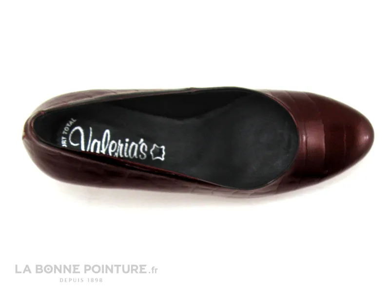 Achat chaussures Valeria's Femme Escarpin, vente Valerias 4602 Bordeaux verni - Escarpin talon haut