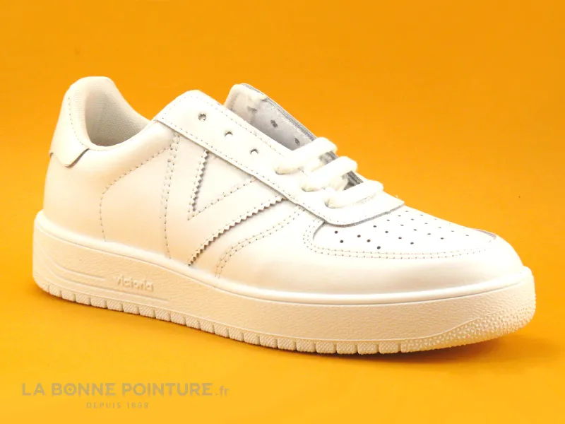 Achat chaussures Victoria Femme Basket, vente Victoria 129100 Blanc - Basket retro Femme cuir blanc