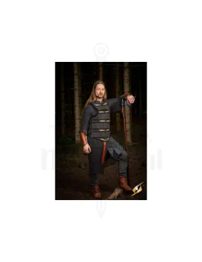 Armure lamellaire celtique en cuir suédé, noir ⚔️ Boutique Épées