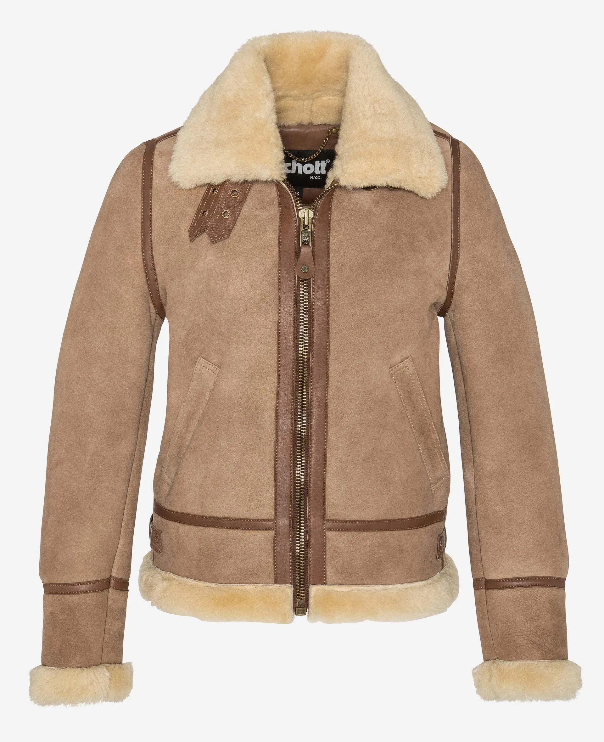 Blouson bombardier B-3 suédé, cuir de mouton