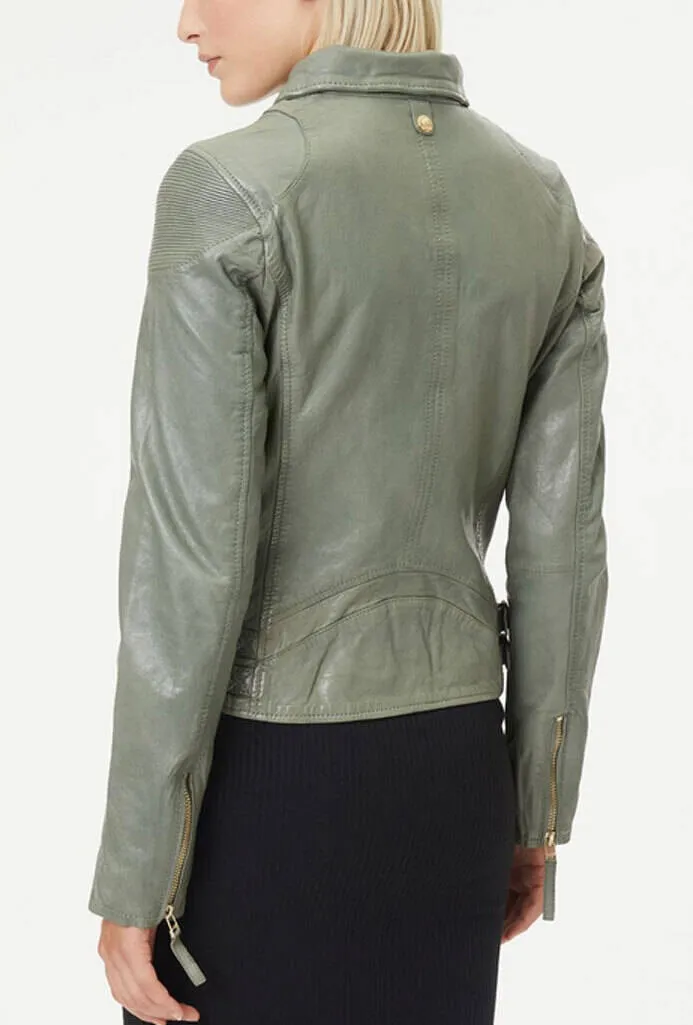 Blouson cuir biker femme sage