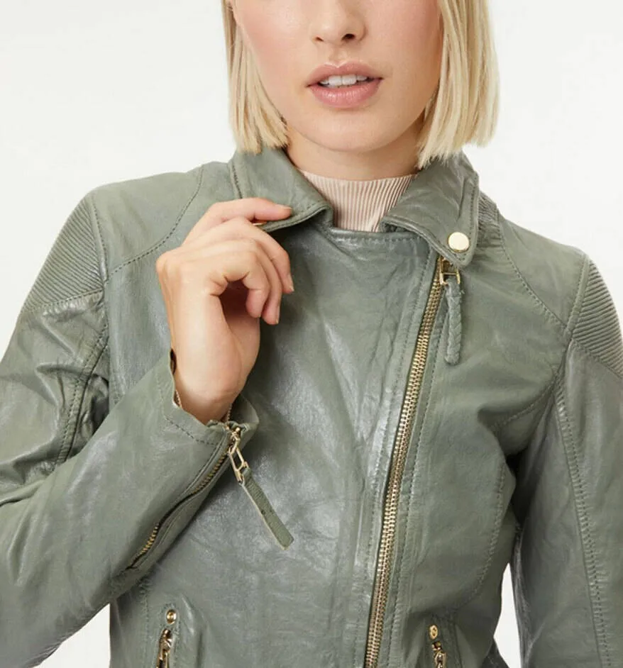 Blouson cuir biker femme sage