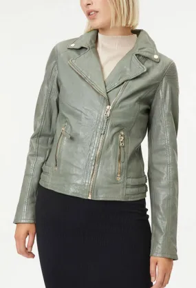 Blouson cuir biker femme sage