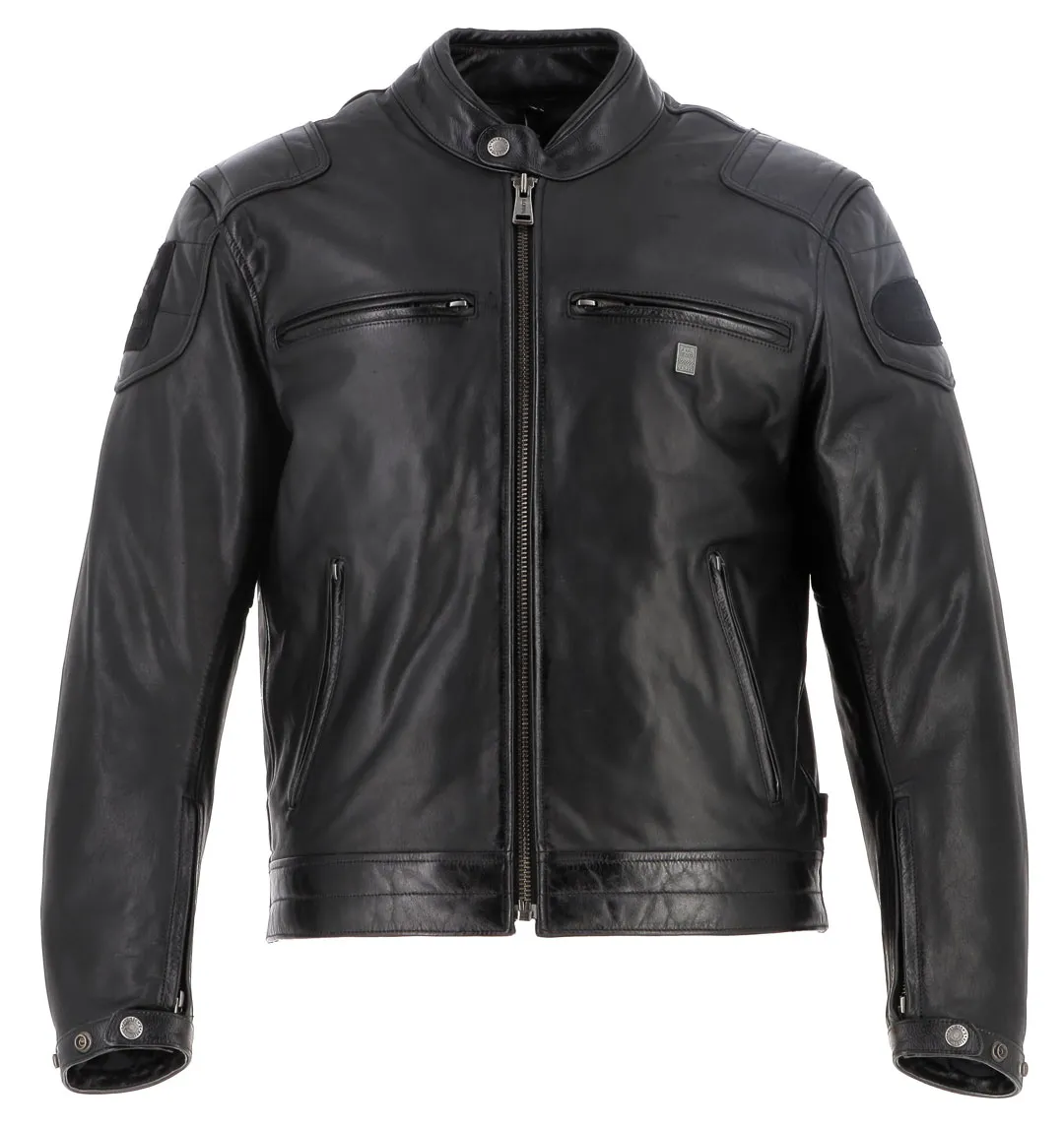 Blouson Helstons Sonora cuir buffalo noir, veste biker homme