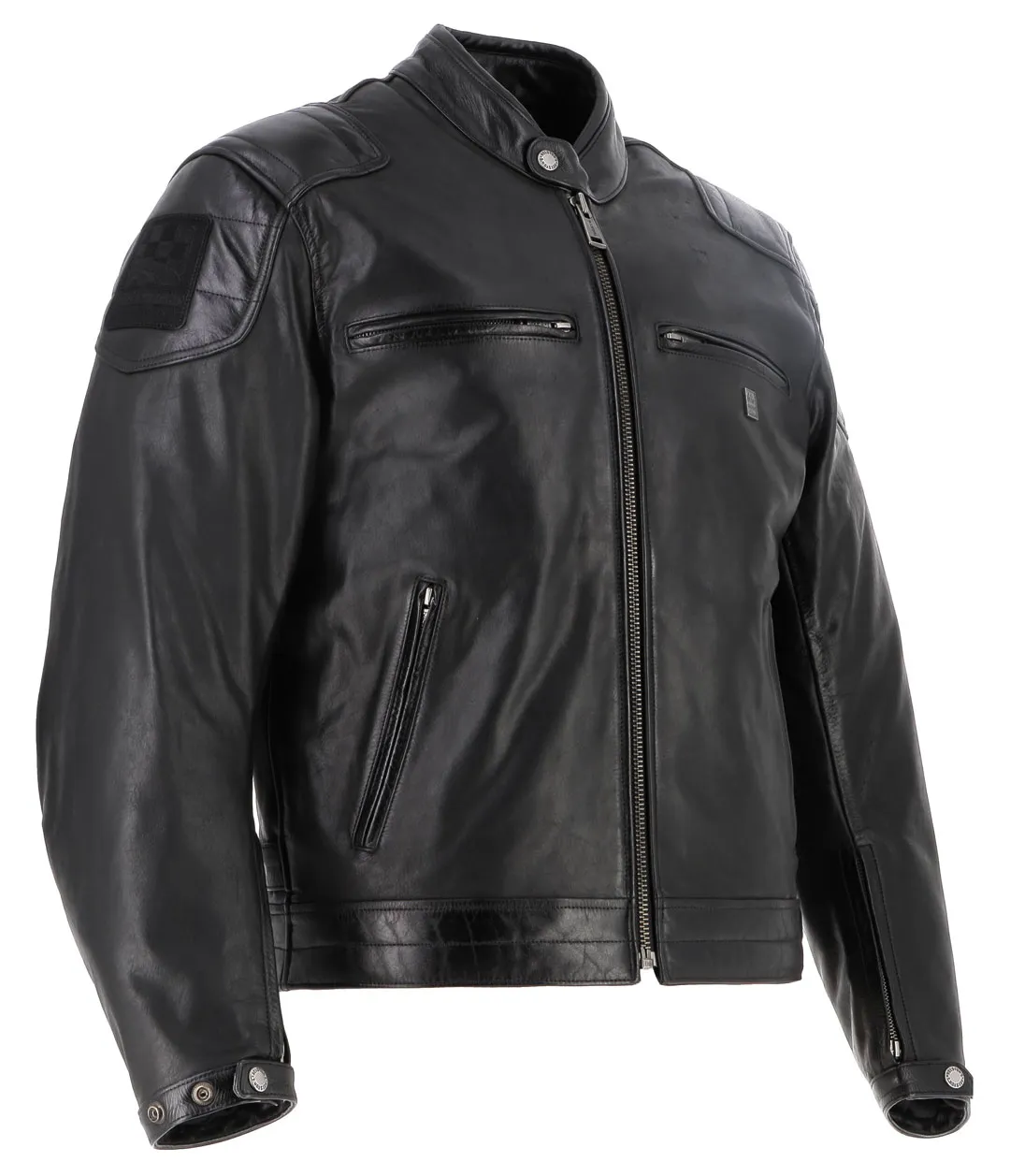 Blouson Helstons Sonora cuir buffalo noir, veste biker homme