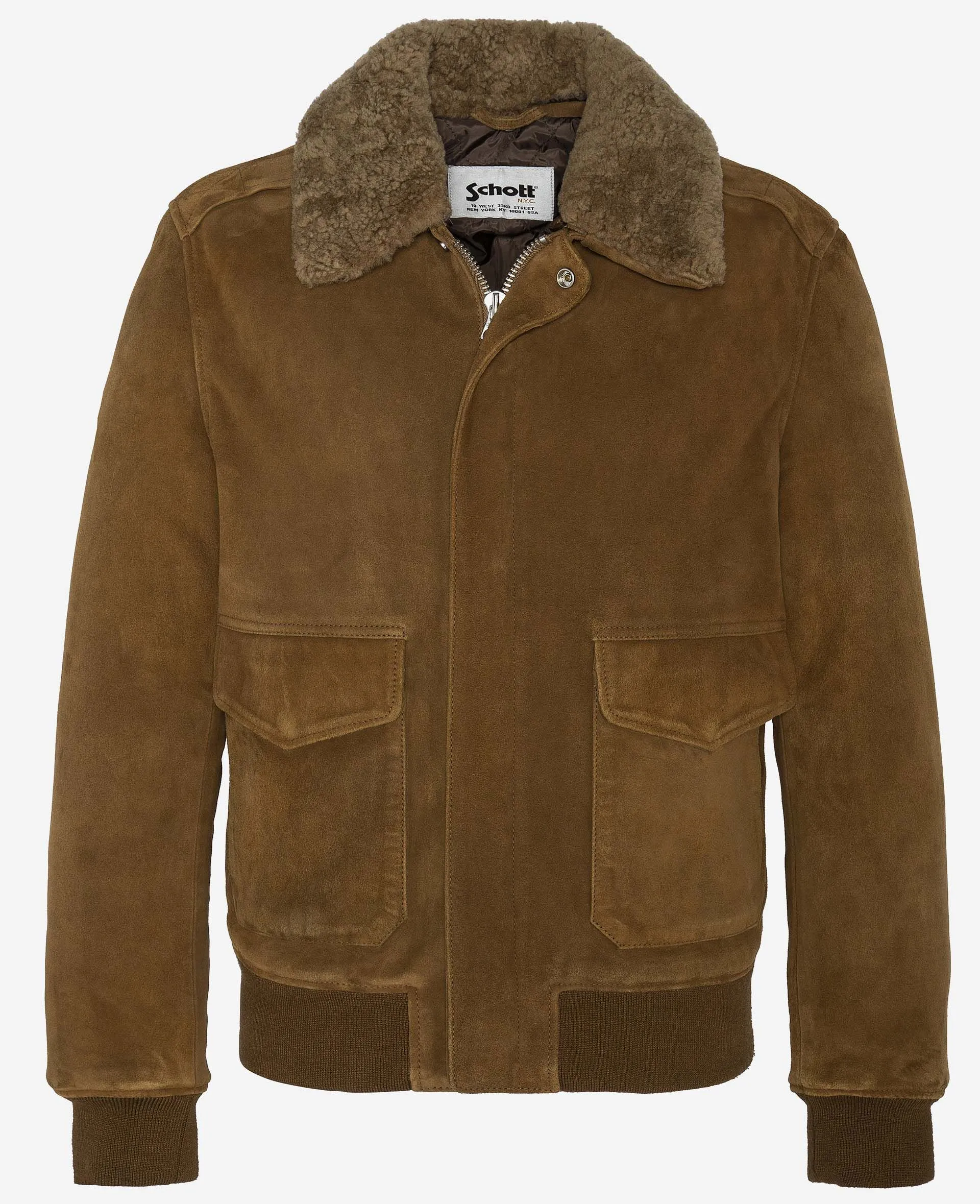 Blouson pilote suédé, cuir de chèvre