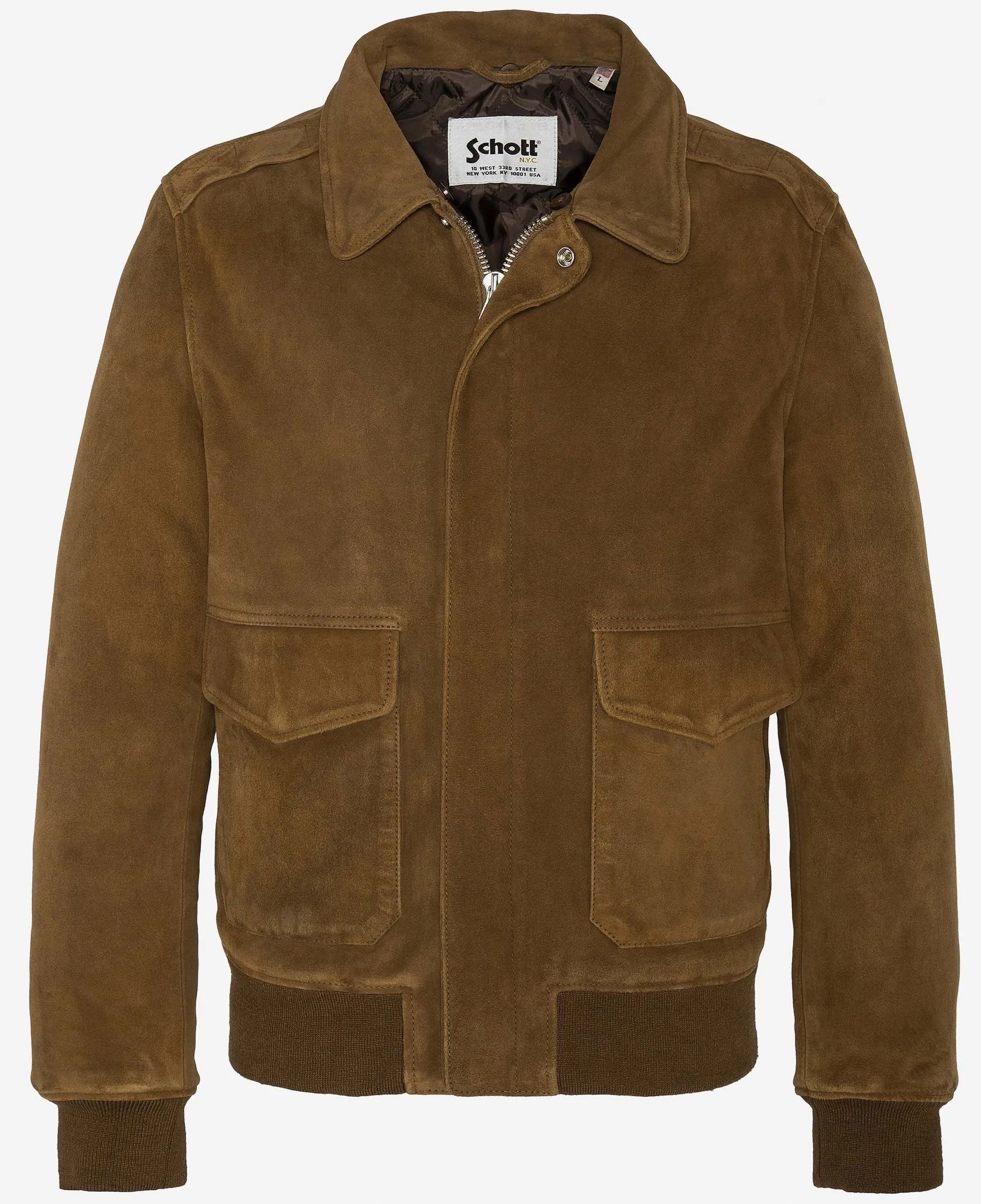 Blouson pilote suédé, cuir de chèvre