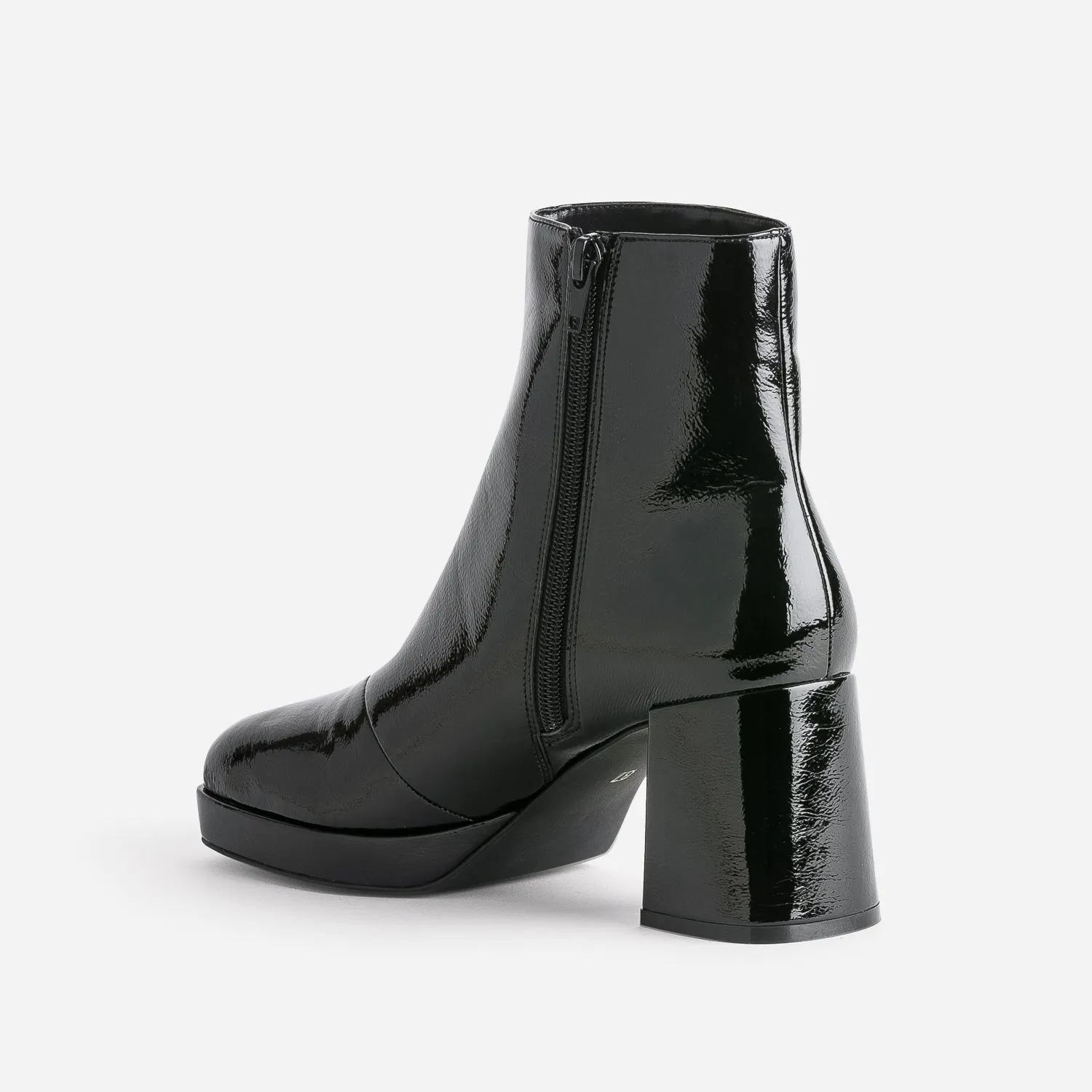 Boots noir éco-conçu verni à plateforme - Boots / bottines Femme | ERAM