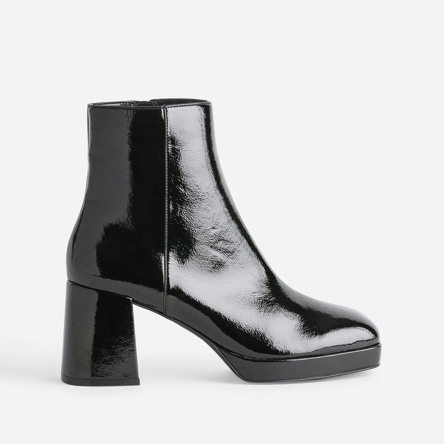 Boots noir éco-conçu verni à plateforme - Boots / bottines Femme | ERAM