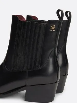 Bottines cowboy TH Monogram en cuir | Noir | Tommy Hilfiger