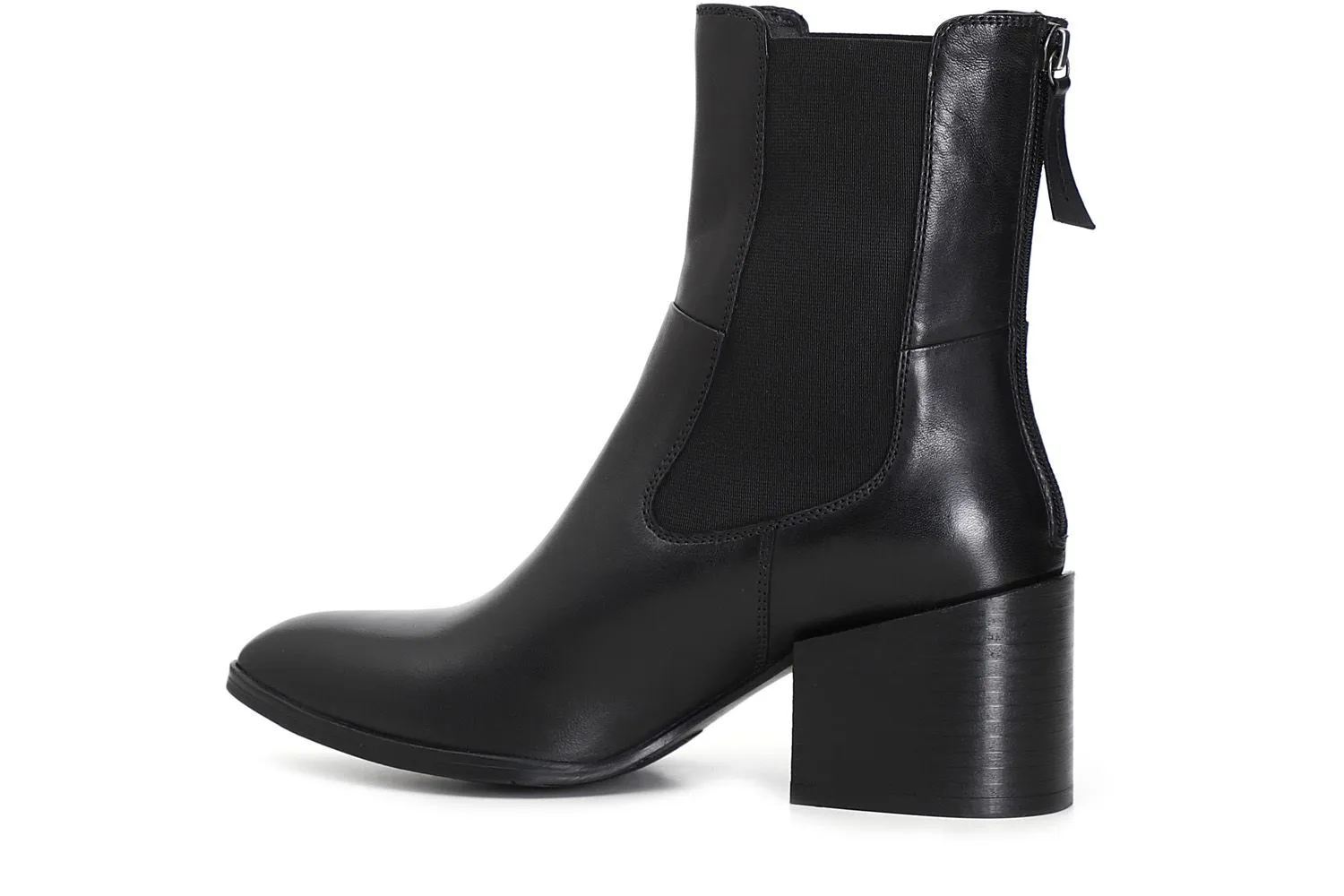 bottines en cuir avec élastique sur le côté - CafèNoir