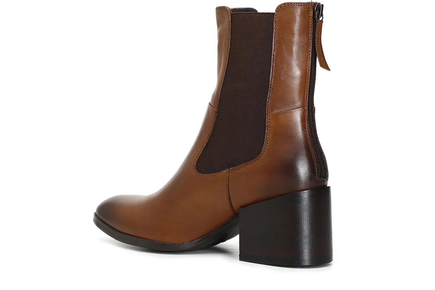 bottines en cuir avec élastique sur le côté - CafèNoir