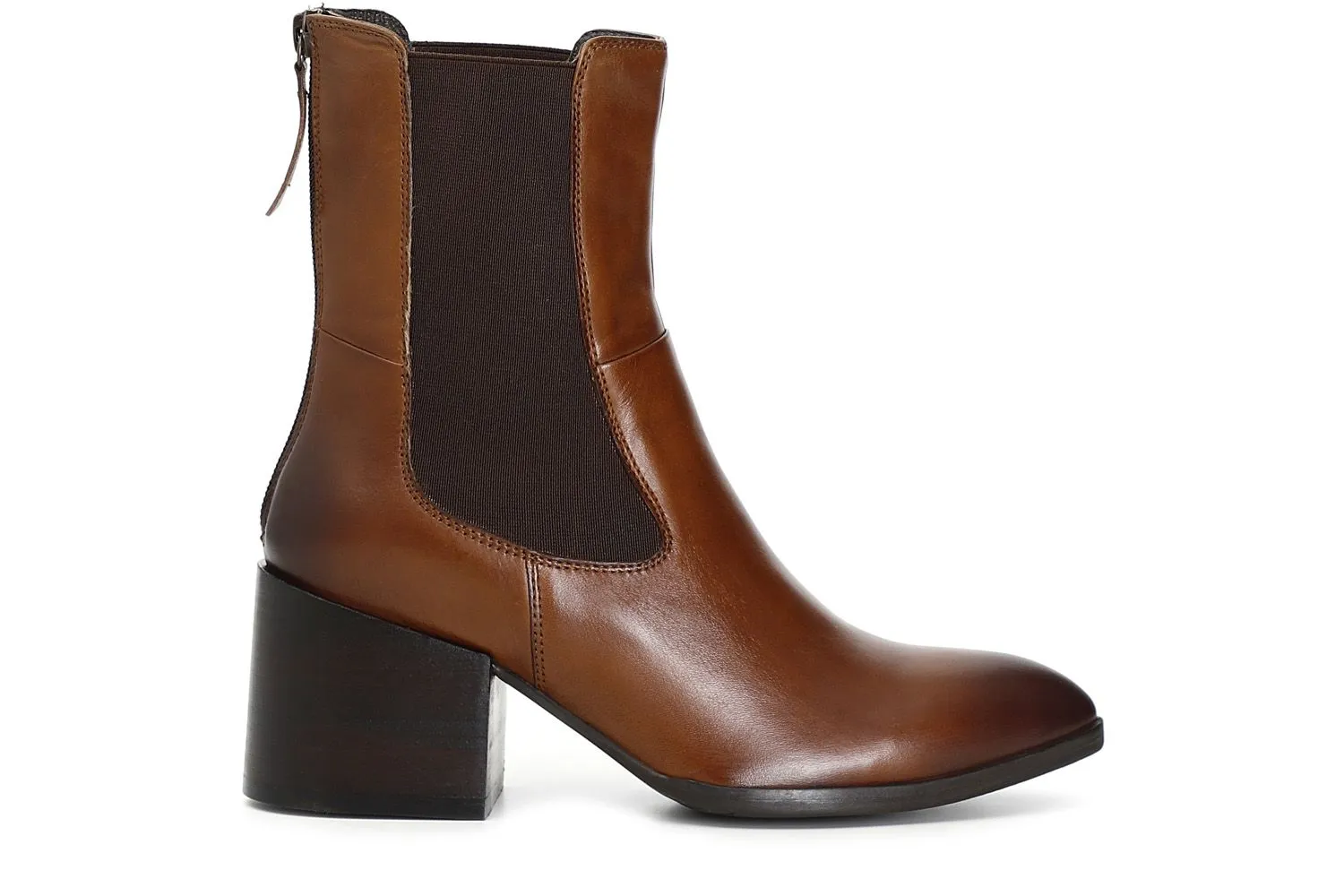 bottines en cuir avec élastique sur le côté - CafèNoir