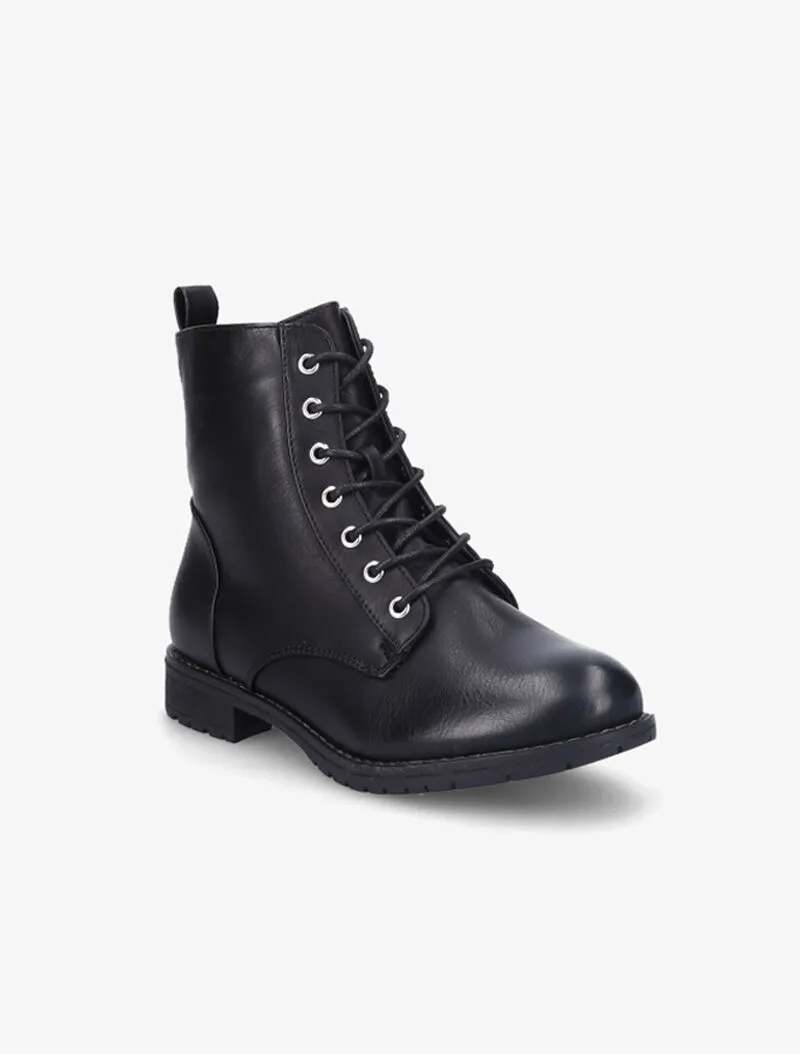 Bottines rangers à lacets - noir - Noir