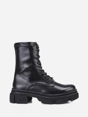 Bottines rangers à plateforme crantée- Noir