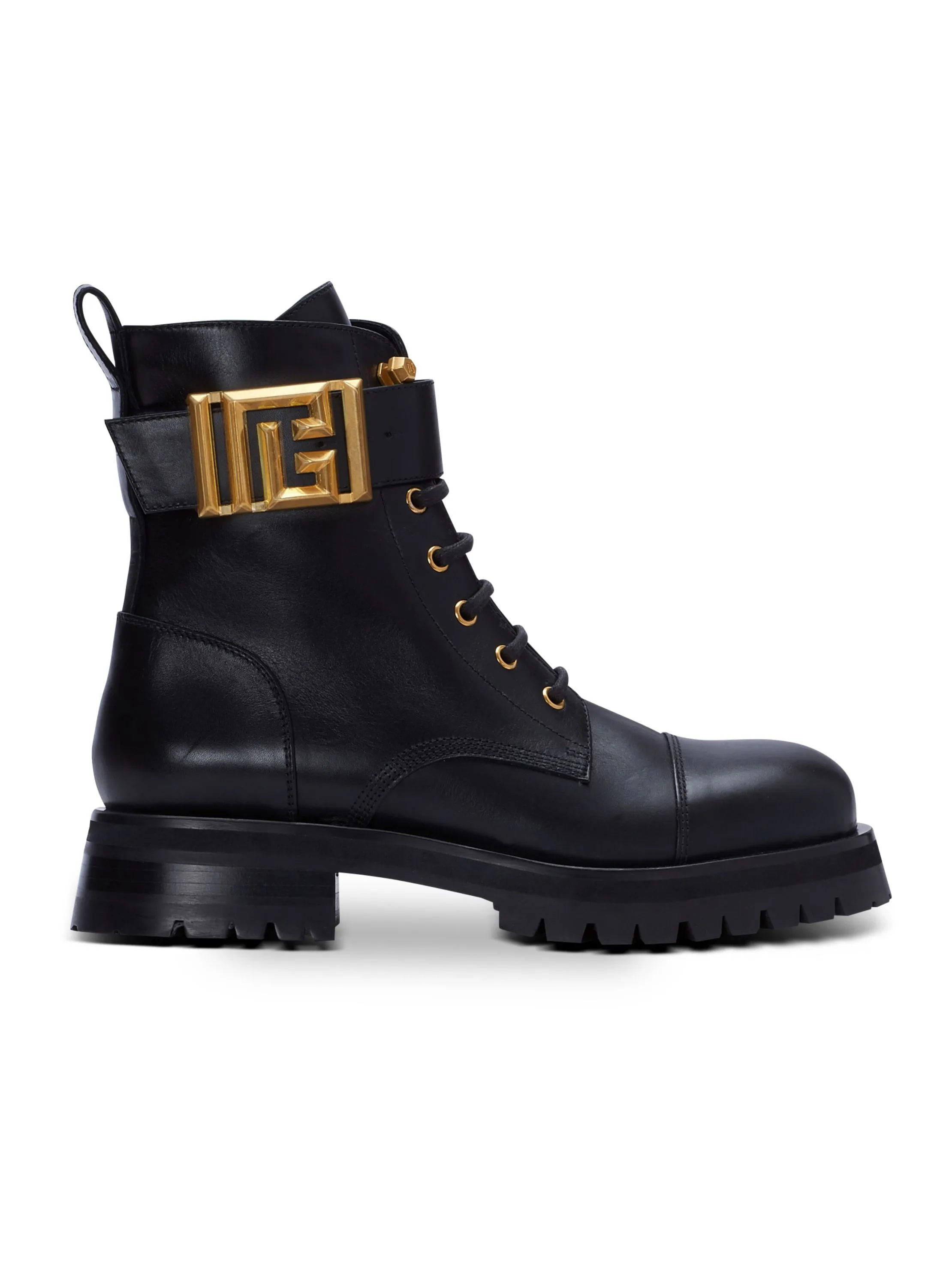 BOTTINES RANGERS CHARLIE EN CUIR - BALMAIN pour FEMME | Printemps