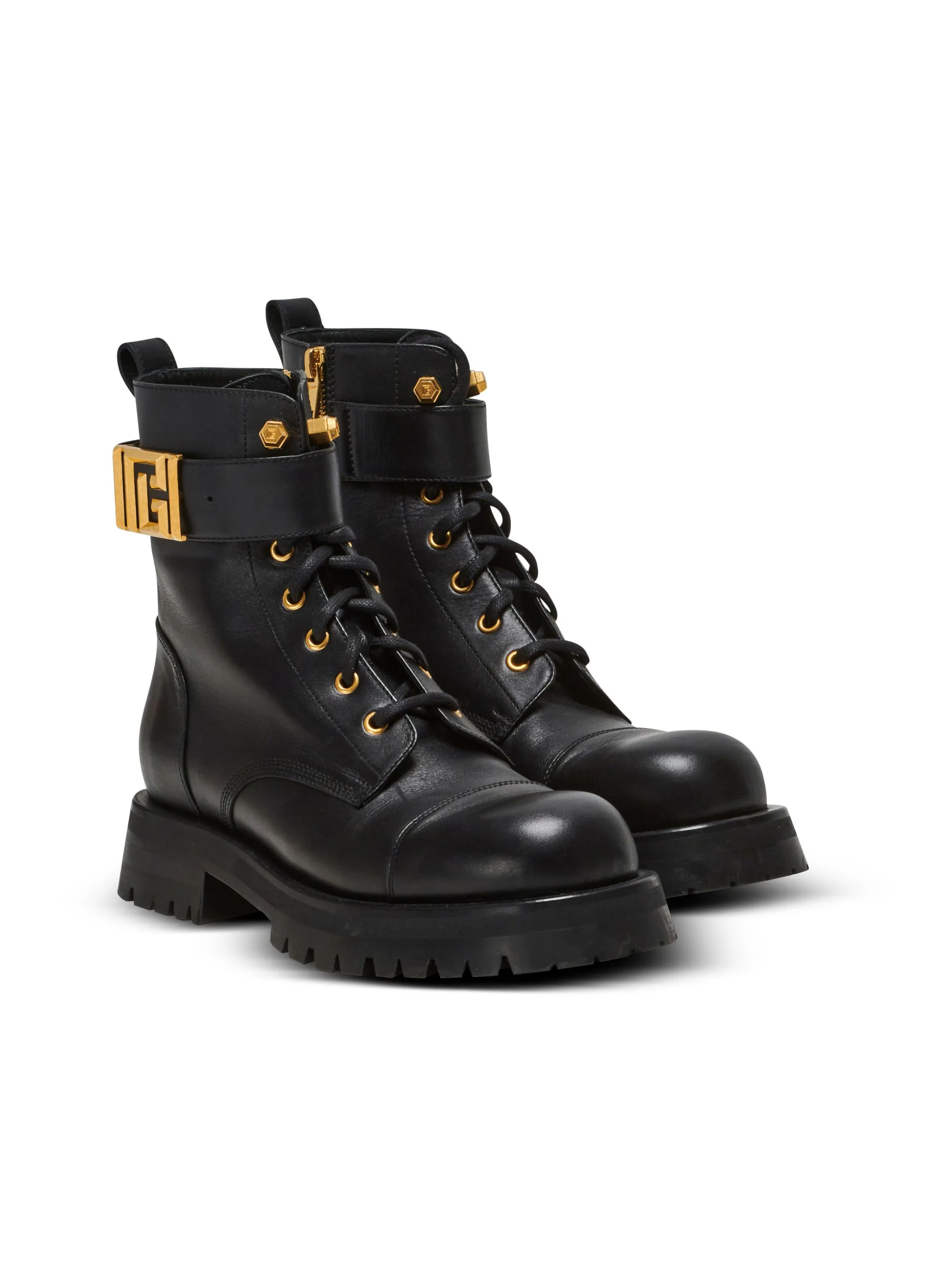 BOTTINES RANGERS CHARLIE EN CUIR - BALMAIN pour FEMME | Printemps