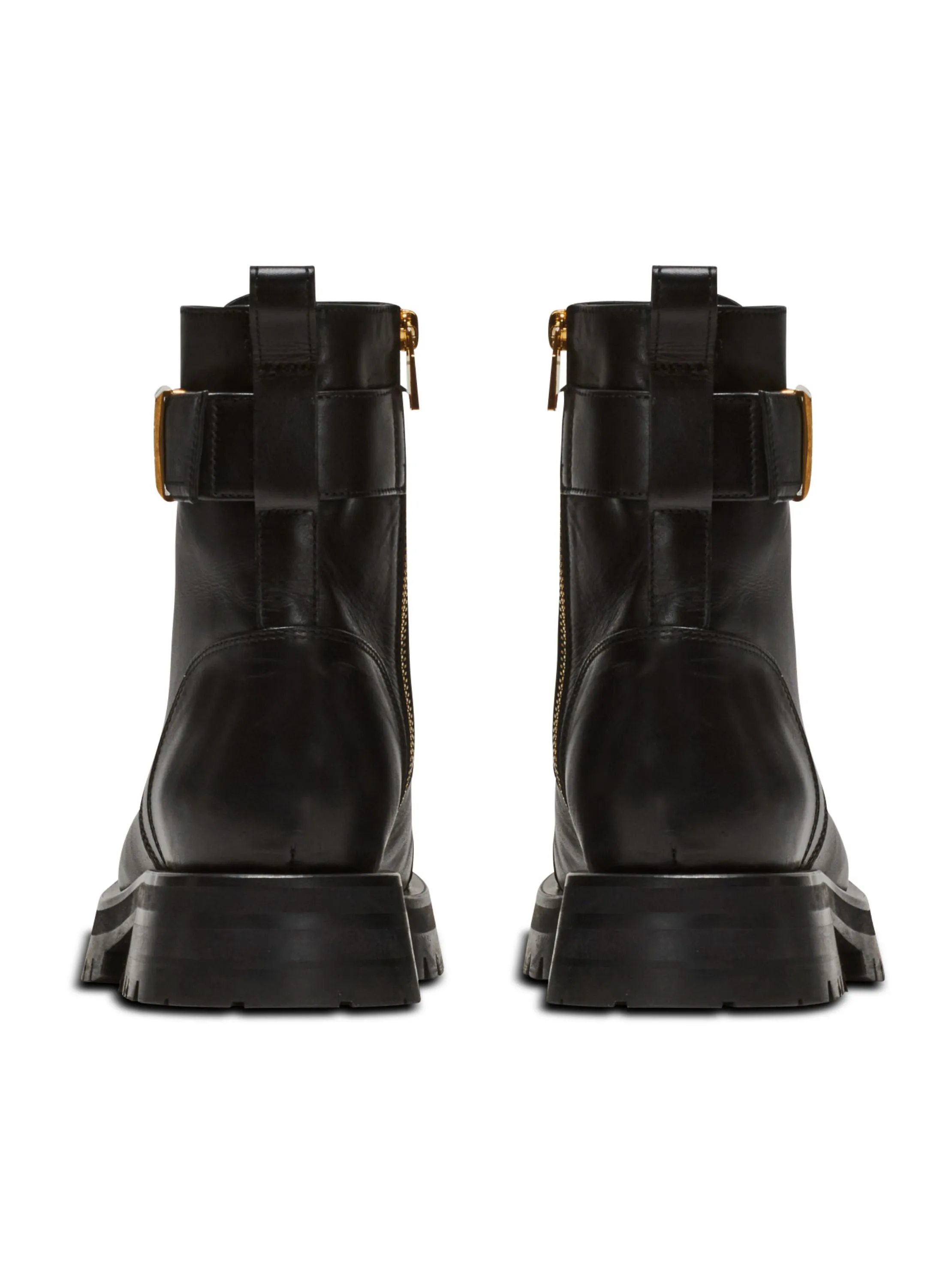 BOTTINES RANGERS CHARLIE EN CUIR - BALMAIN pour FEMME | Printemps