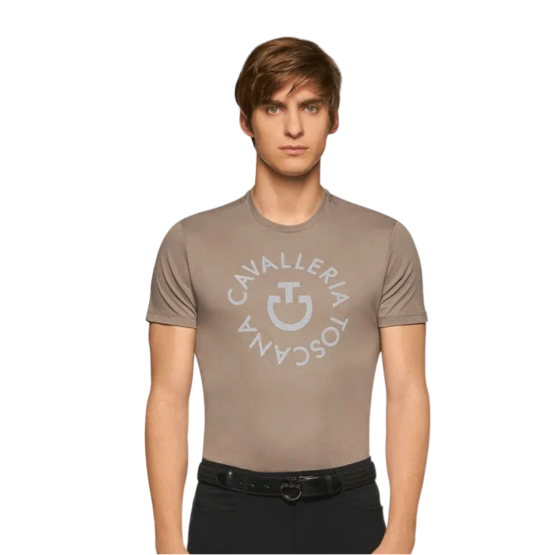 Cavalleria Toscana - T-shirt à col rond homme Orbit Sand Grey