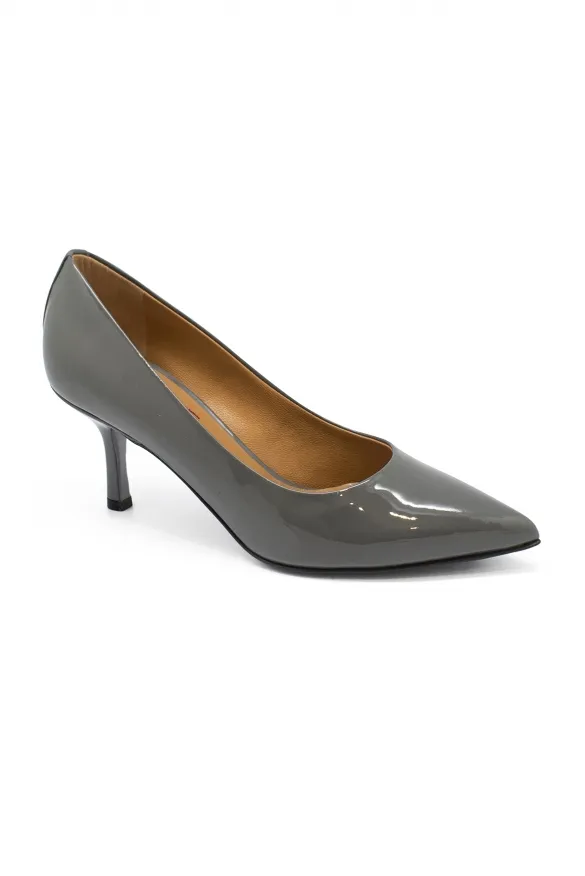 Chaussures de luxe femme - Escarpins Walter Steiger en cuir verni gris