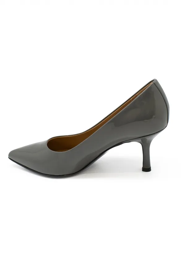 Chaussures de luxe femme - Escarpins Walter Steiger en cuir verni gris