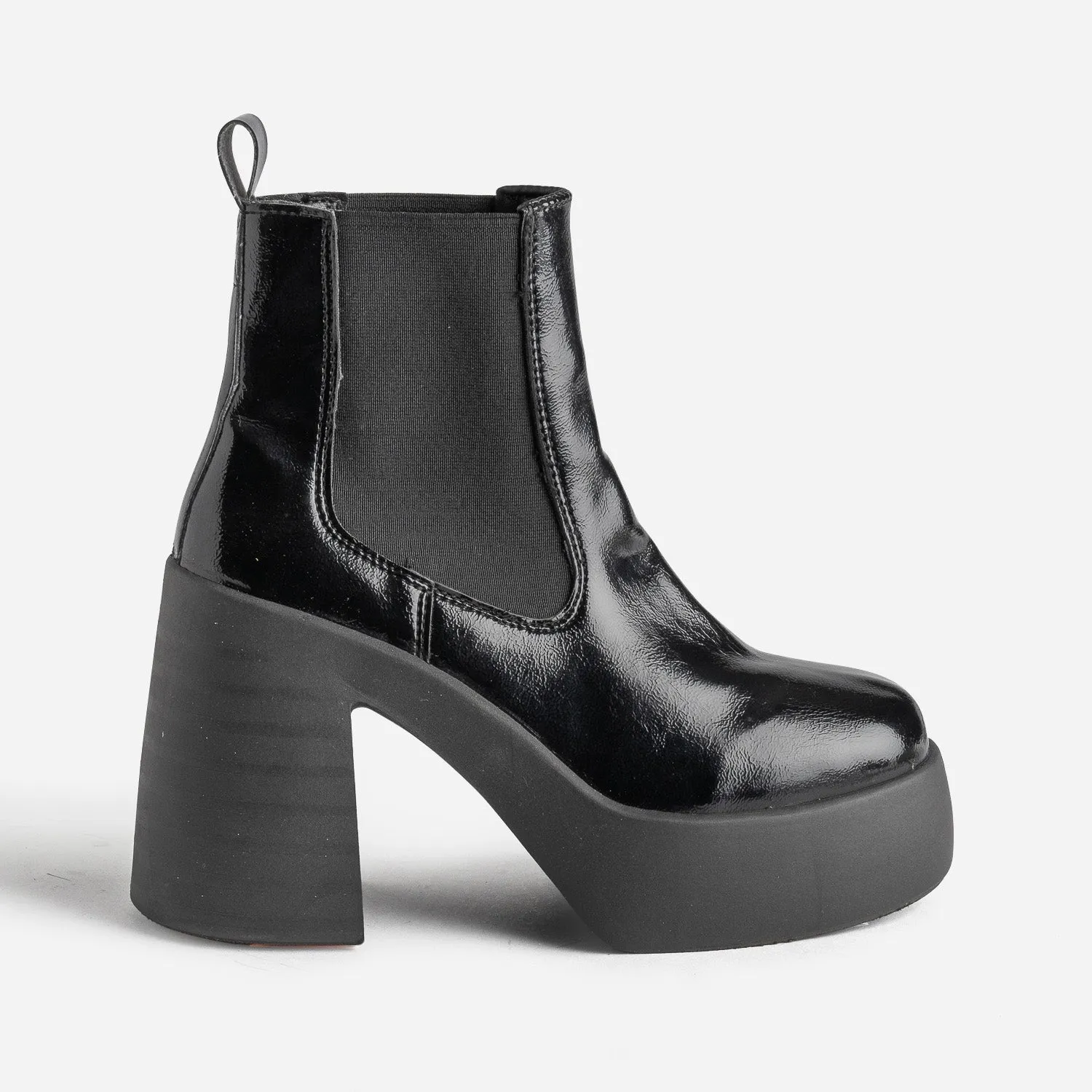 Chelsea boots TEXTO noir verni à plateforme - Boots / bottines Femme | ERAM