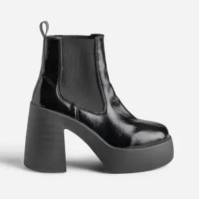 Chelsea boots TEXTO noir verni à plateforme - Boots / bottines Femme | ERAM