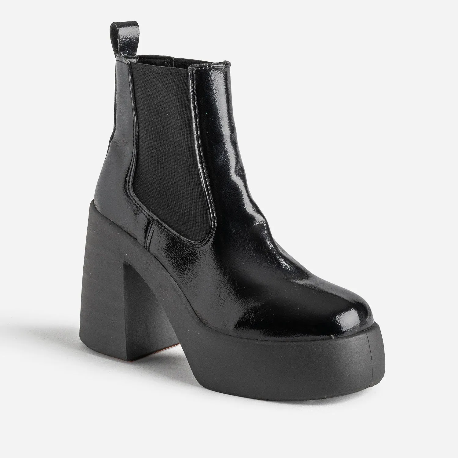 Chelsea boots TEXTO noir verni à plateforme - Boots / bottines Femme | ERAM