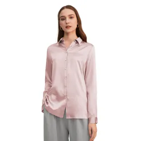 Chemise classique en soie à boutons nacrés Rose  | 3 Suisses