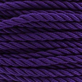 Cordon torsadé satiné 5 mm violet