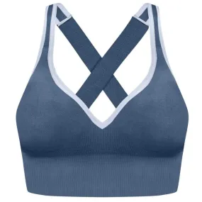 DIM Brassière Femme Microfibre CROPTOP Impact léger Bleu lune