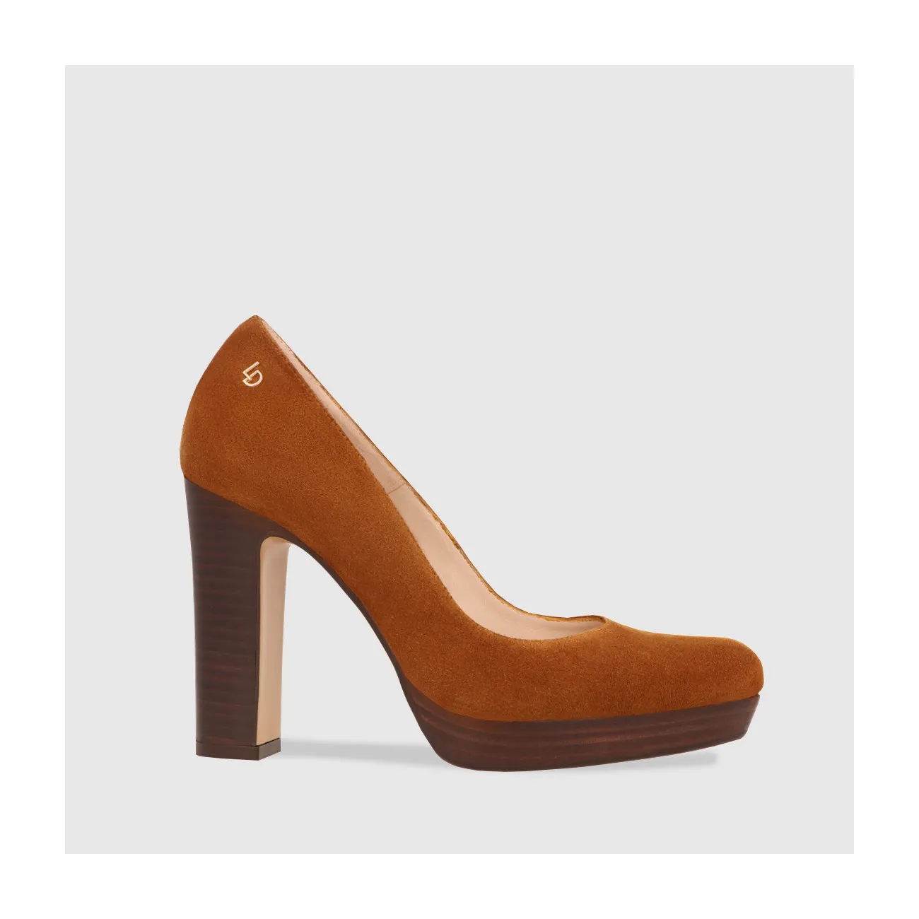 Escarpins à plateforme en cuir suédé marron pour femme | Chaussures femme LODI en ligne.