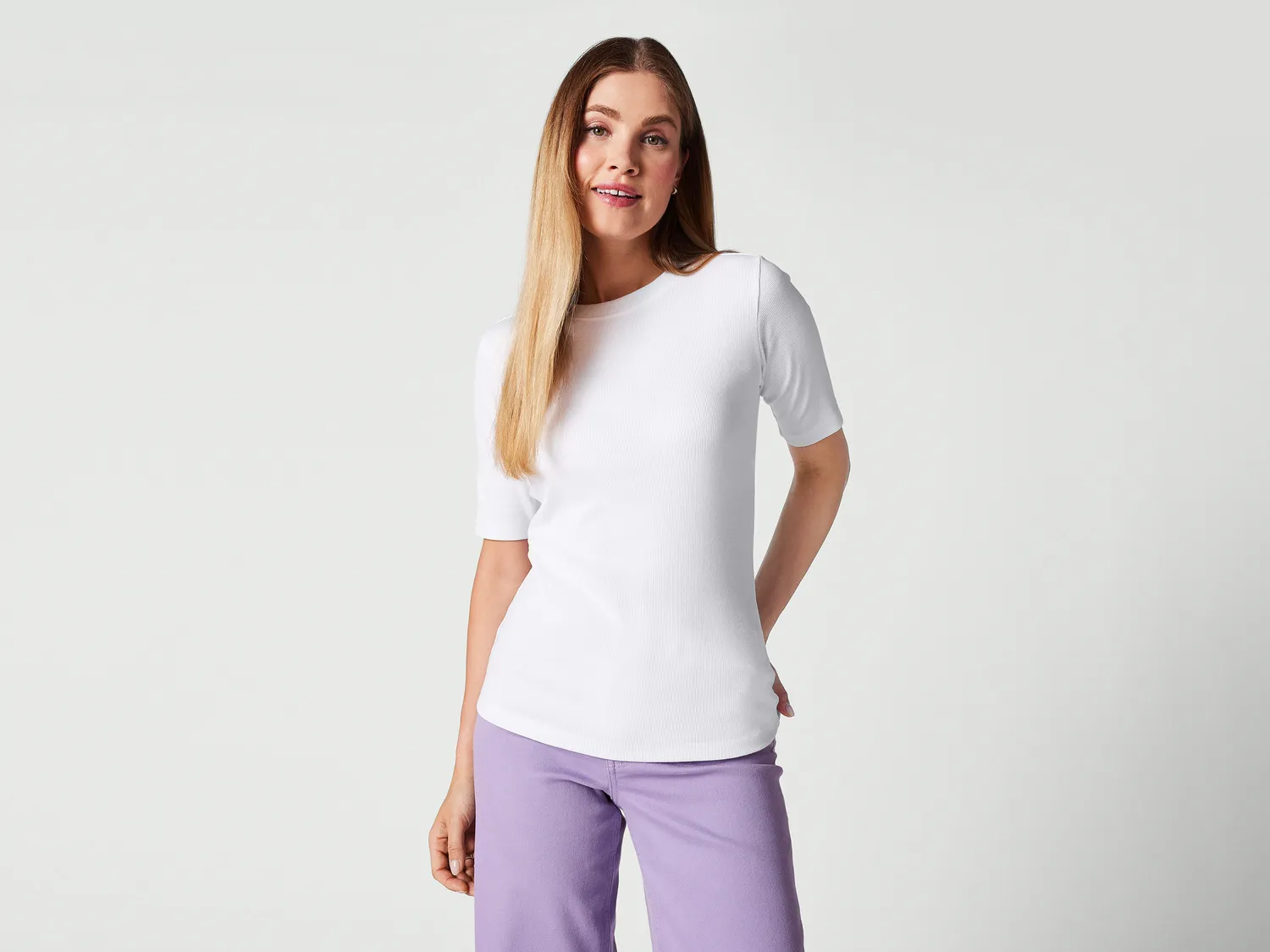 esmara® T-shirt côtelé femme