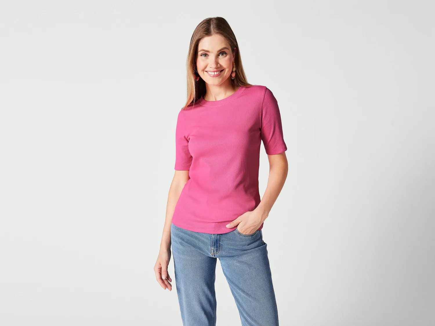 esmara® T-shirt côtelé femme