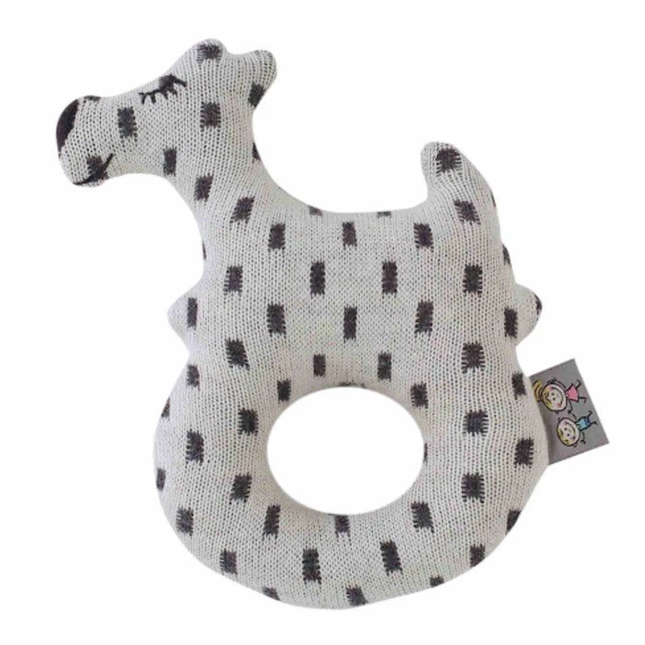 Hochet bébé en coton tricoté - Chien Scotty - Gris - SEVIRA KIDS - 10 cm x 6 cm gris - Sevira Kids