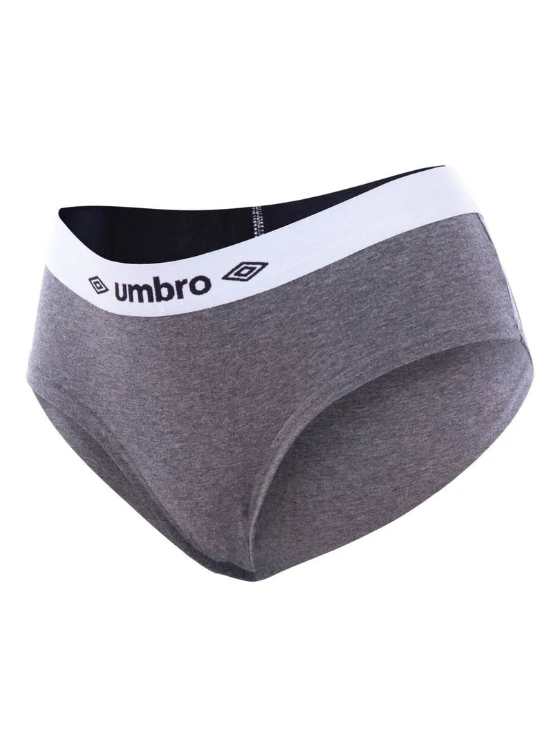 Lot de 3 Boxers coton femme Umbro - Gris Noir