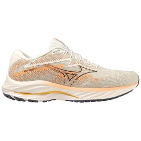 MIZUNO Wave Rider 27 Blanche et Orange - Chaussure de Running Femme