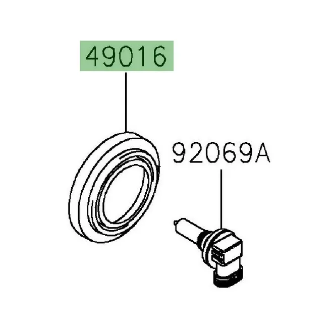 Obturateur caoutchouc optique avant Kawasaki 490160023 | Moto Shop 35