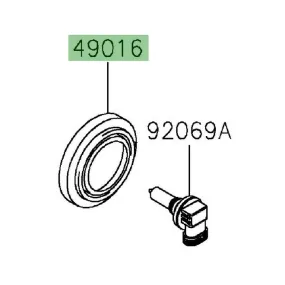 Obturateur caoutchouc optique avant Kawasaki 490160023 | Moto Shop 35