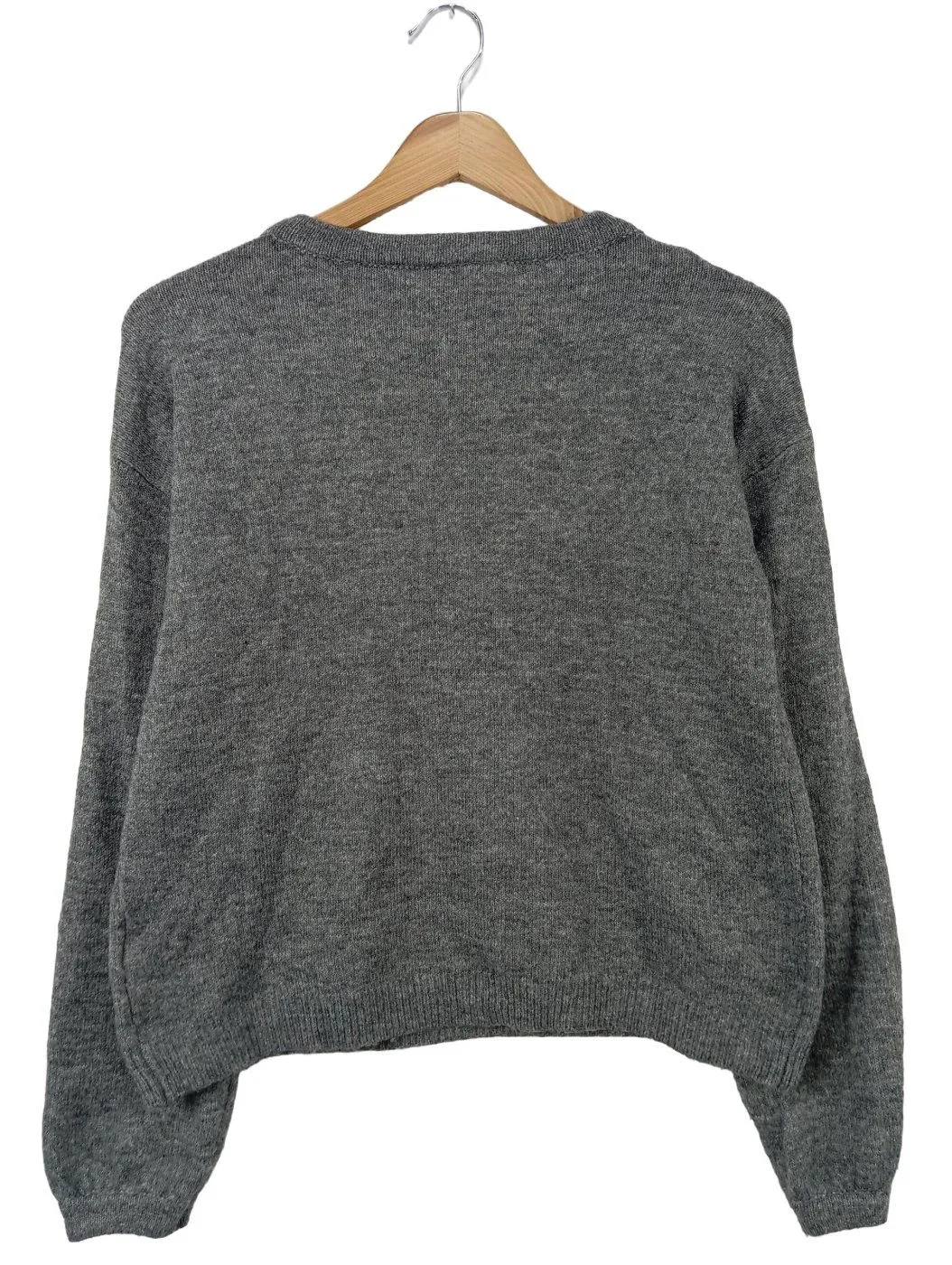 Pull tricoté gris clair moucheté style décontracté