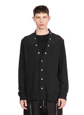 RICK OWENS  Chemise en soie mélangé - Noir