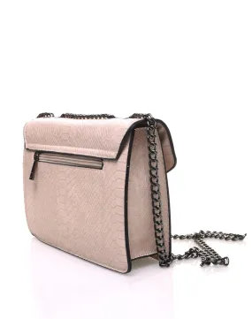 Sac en bandoulière effet python taupe