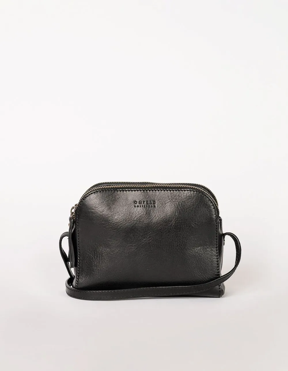 Sac à main bandoulière en cuir certifié | noir "emily leather strap black stromboli leather" femme