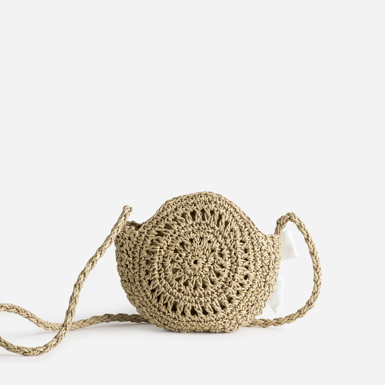 Sac à main beige en paille tressé décor nœud - Maroquinerie enfant Maroquinerie | ERAM