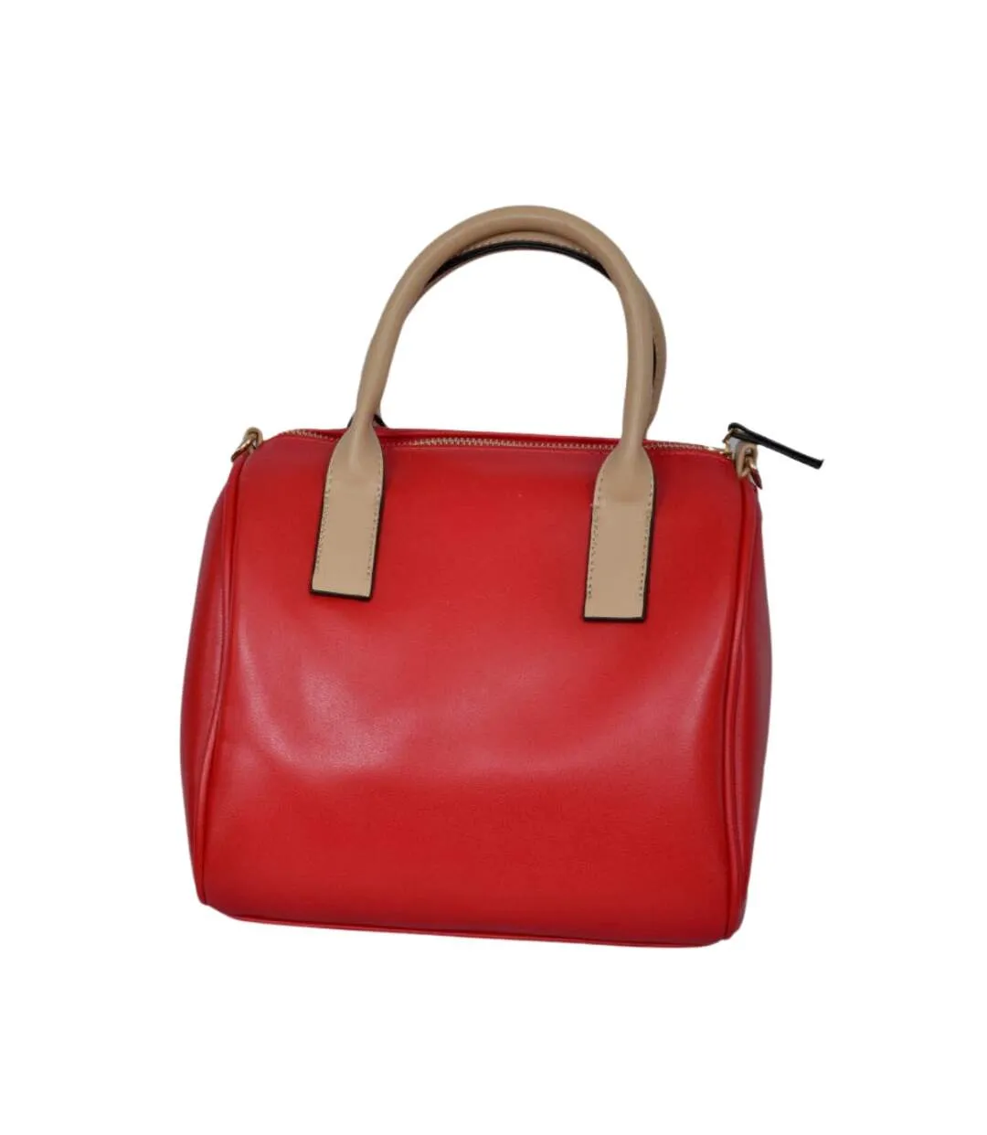 Sac à main femme  de couleur rouge portée épaules & mains