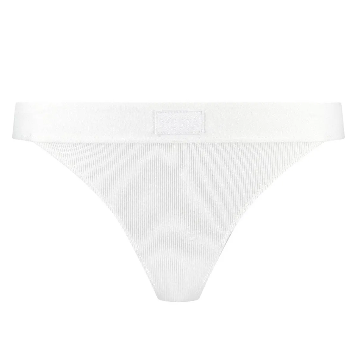 String tanga maille côtelée Natural Rib blanc Bye Bra