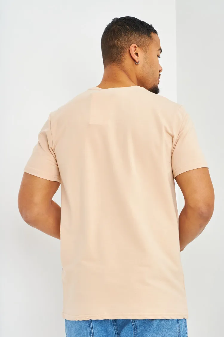 T-shirt beige à logo Brentiny en relief